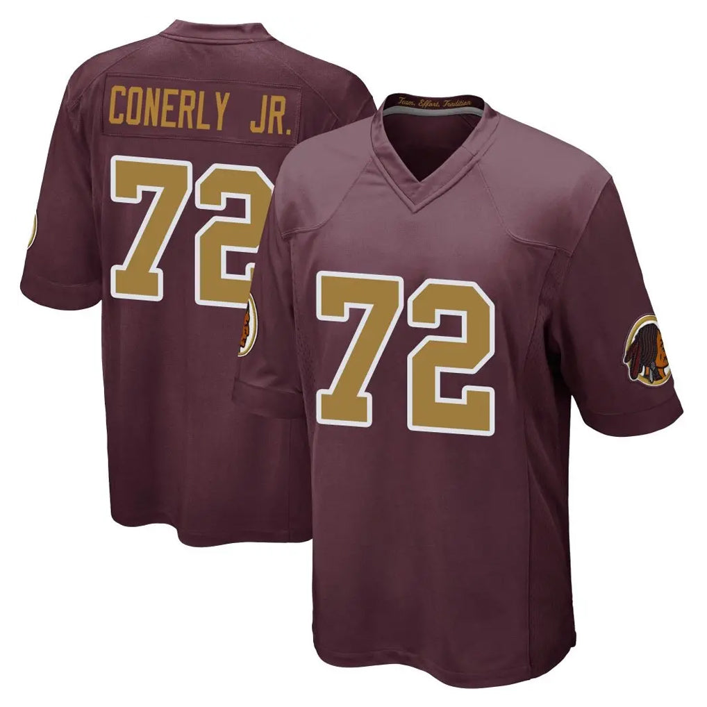 W.Commanders #72 Josh Conerly Jr. Player Burgundy Alternate Home Game Odoa Stitched Jerseys