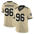 NO.Saints #96 Carl Granderson Player Gold Limited Vapor F.U.S.E. Home Game Odoa Stitched Jerseys