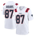 NE.Patriots #87 Romeo Doubs Player White Home Game Odoa Stitched Jerseys