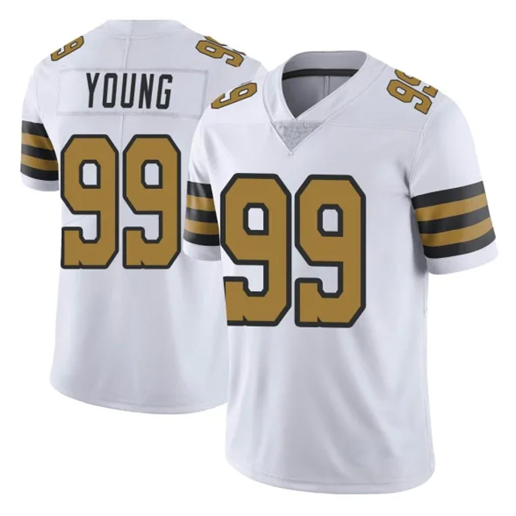 NO.Saints #99 Chase Young Player White Limited Color Rush Home Game Odoa Stitched Jerseys