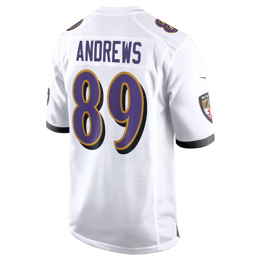 B.Ravens #89 Mark Andrews Player White Alternate Home Game Odoa Stitched Jerseys