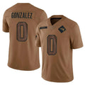NE.Patriots #0 Christian Gonzalez Player Brown Salute To Service Limited Odoa Stitched Jerseys