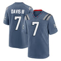 NE.Patriots #7 Carlton Davis III Player Blue Rivalries Collection Home Game Odoa Stitched Jerseys