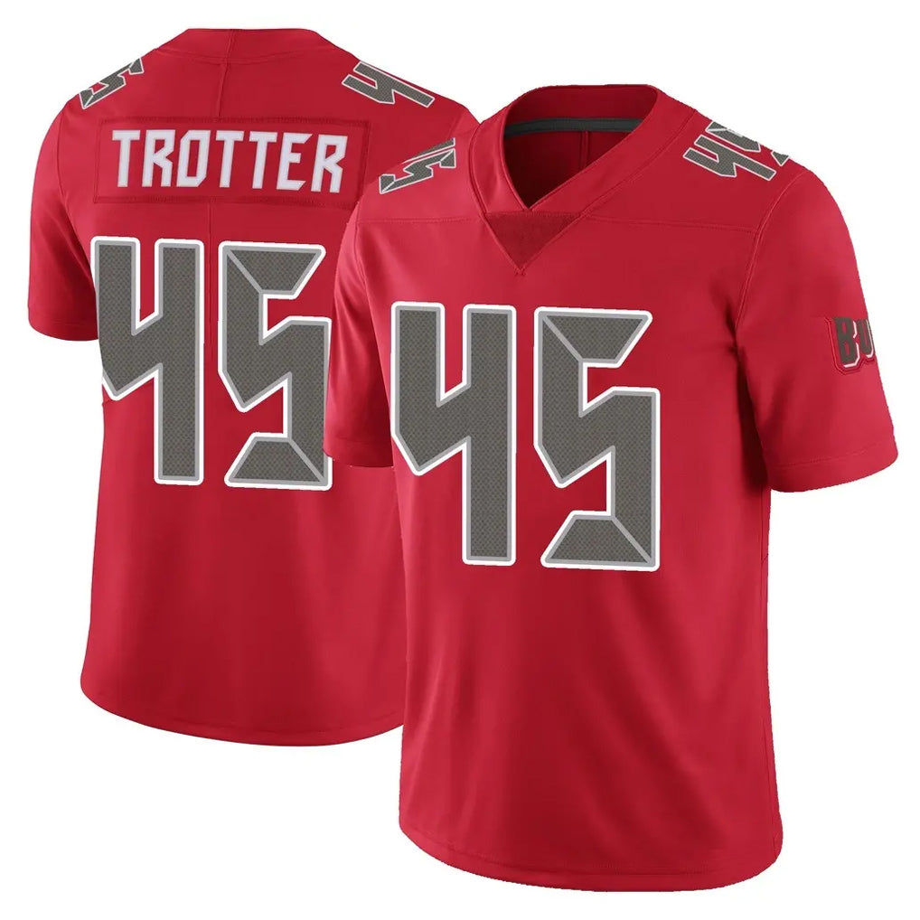 TB.Buccaneers #45 Josiah Trotte Player Red Limited Color Rush Home Game Odoa Stitched Jerseys