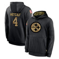 P.Steelers #4 DK Metcalf Player Black Salute to Service Hoodies Limited Game Odoa Stitched Jerseys