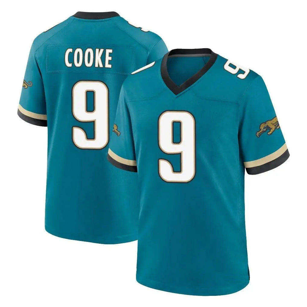 J.Jaguars #9 Logan Cooke Player Teal Prowler Throwback Limited Home Game Odoa Stitched Jerseys