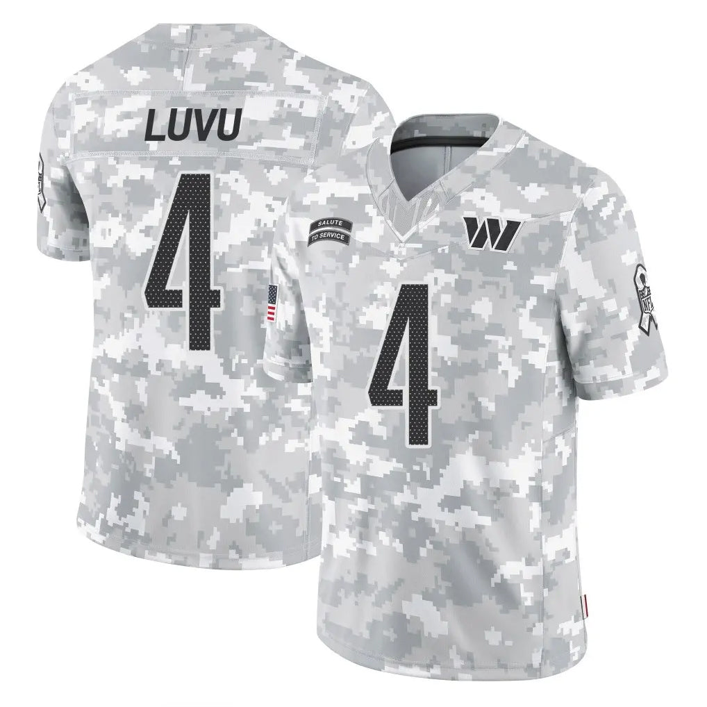 W.Commanders #4 Frankie Luvu Player Arctic Camo Limited Salute To Service Home Game Odoa Stitched Jerseys