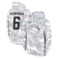 LA.Chargers #6 Denzel Perryman Player Arctic Camo Salute to Service Hoodies Limited Game Odoa Stitched Jerseys