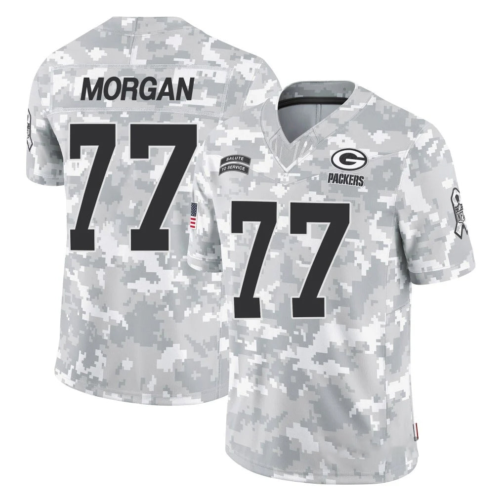 GB.Packers #77 Jordan Morgan Player Arctic Camo Salute To Service Limited Odoa Stitched Jerseys
