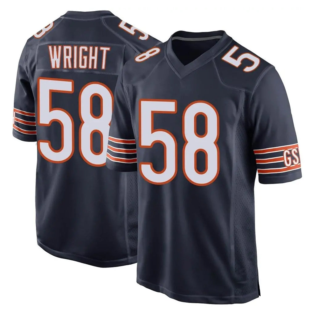 C.Bears #58 Darnell Wright Player Navy Home Game Odoa Stitched Jerseys