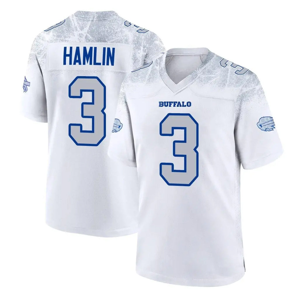 B.Bills #3 Damar Hamlin Player White Rivalries Collection Home Game Odoa Stitched Jerseys