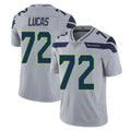 S.Seahawks #72 Abraham Lucas Player Gray Limited Vapor Untouchable Home Game Odoa Stitched Jerseys