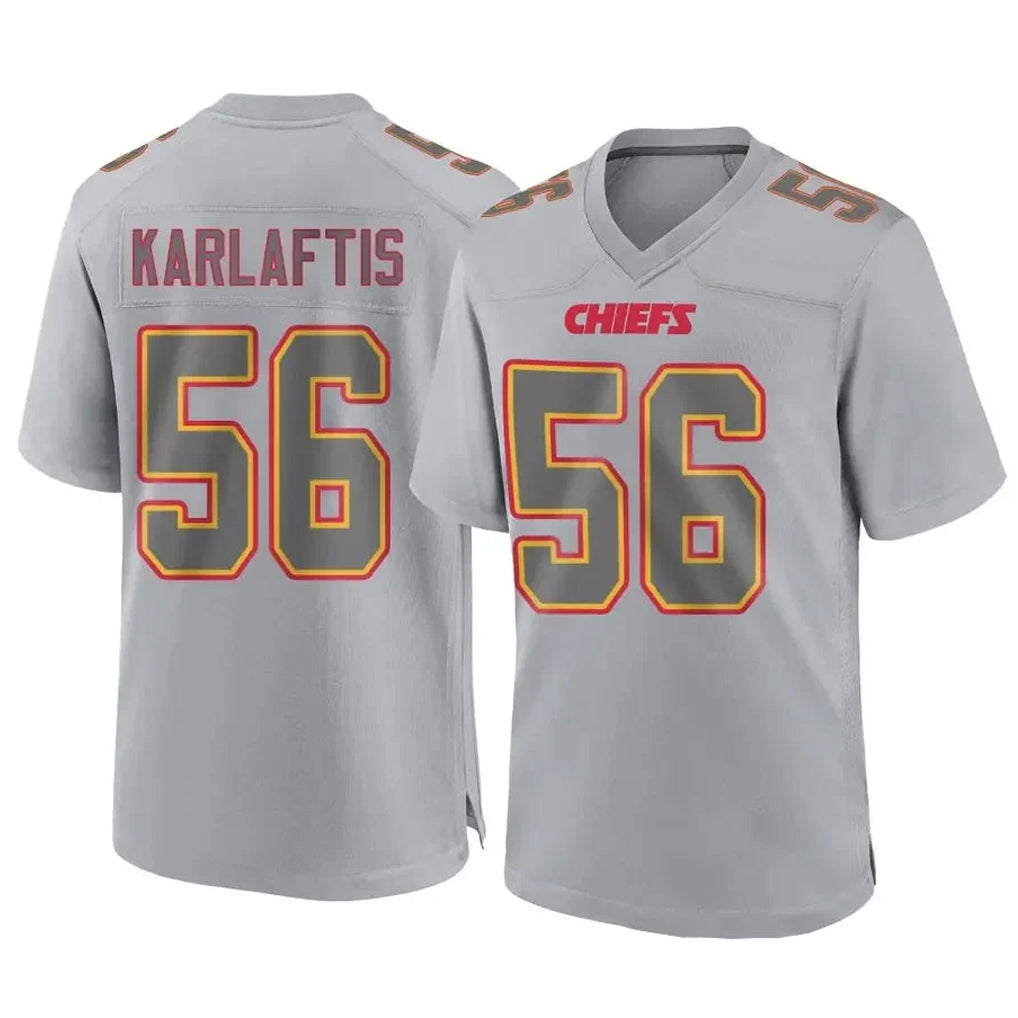 KC.Chiefs #56 George Karlaftis Player Gray Atmosphere Fashion Game Odoa Stitched Jerseys