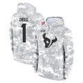 H.Texans #1 Tank Dell Player Arctic Camo Salute to Service Hoodies Limited Game Odoa Stitched Jerseys