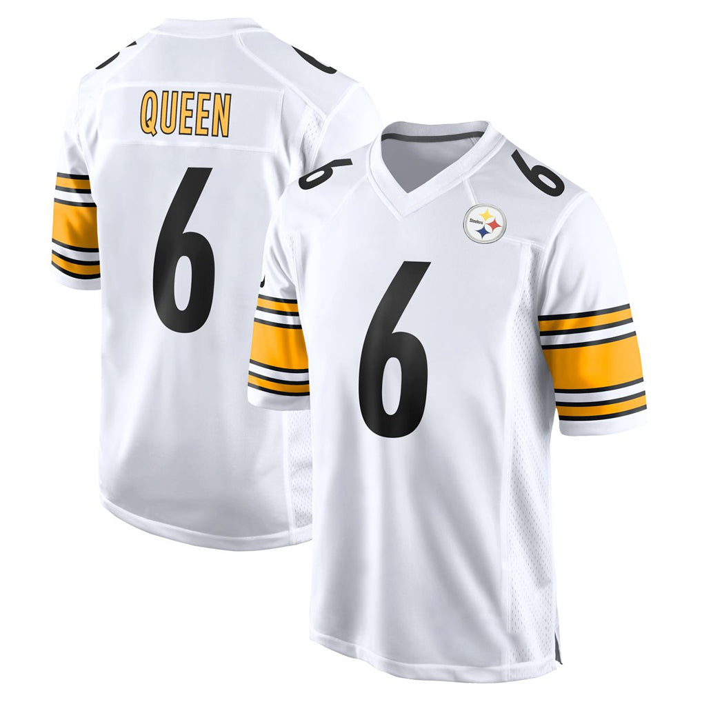 P.Steelers #6 Patrick Queen Player White Home Game Odoa Stitched Jerseys