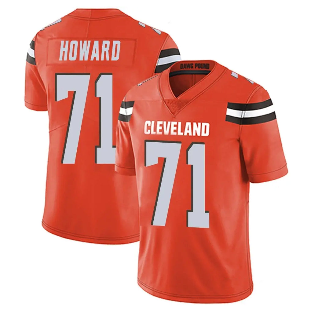 C.Browns #71 Tytus Howard Player Orange Alternate Vapor Untouchable Limited Home Game Odoa Stitched Jerseys