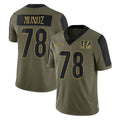 C.Bengals #78 Anthony Munoz Player Olive Salute to Service Game Odoa Stitched Jerseys