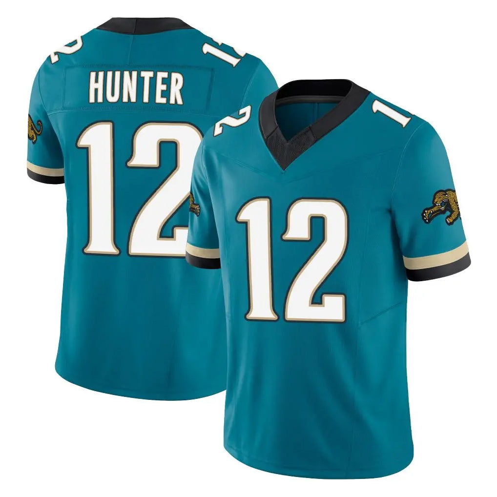 J.Jaguars #12 Travis Hunter Player Teal Prowler Throwback Vapor F.U.S.E. Limited Home Game Odoa Stitched Jerseys