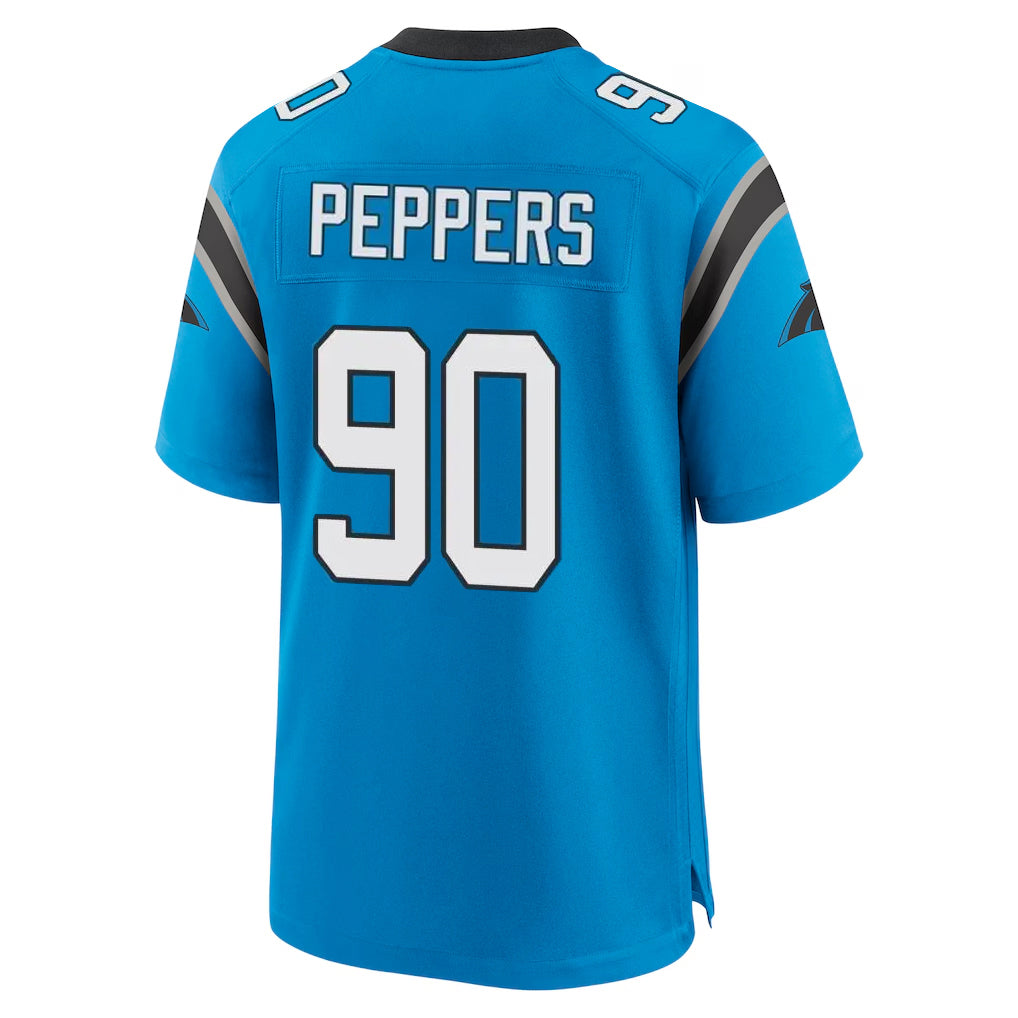 C.Panthers #90 Julius Peppers Player Blue Home Game Odoa Stitched Jerseys