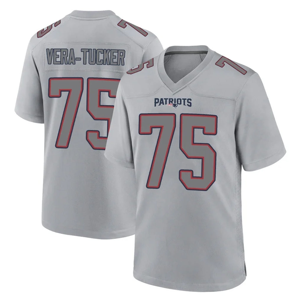 NE.Patriots #75 Alijah Vera-Tucker Player Gray Fashion Limited Home Game Odoa Stitched Jerseys