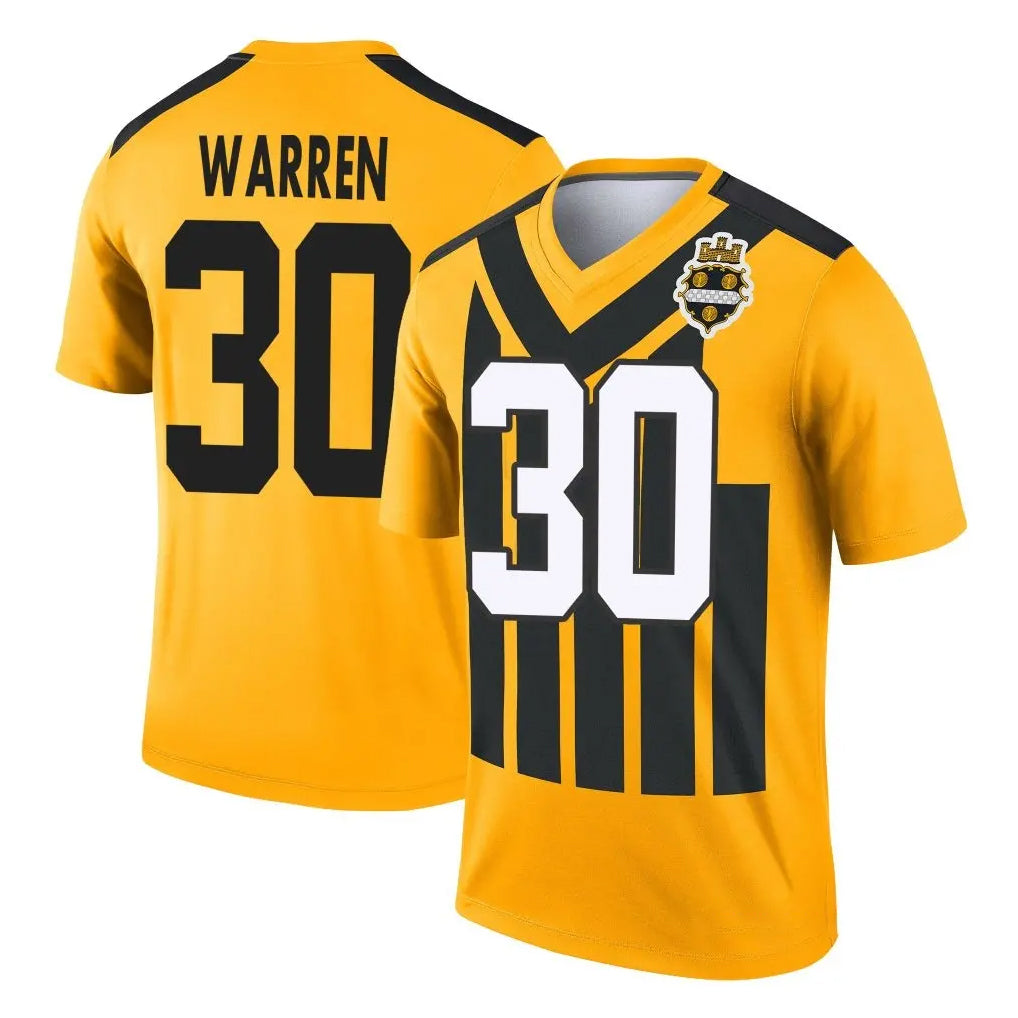 P.Steelers #30 Jaylen Warren Player Gold Legend Limited 1933 Throwback Performance Home Game Odoa Stitched Jerseys