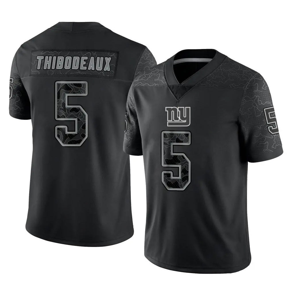 NY.Giants #5 Kayvon Thibodeaux Player Black Limited Reflective Home Game Odoa Stitched Jerseys