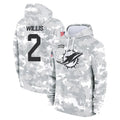 M.Dolphins #2 Malik Willis Player Arctic Camo Salute to Service Hoodies Limited Game Odoa Stitched Jerseys