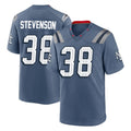 NE.Patriots #38 Rhamondre Stevenson Player Blue Rivalries Collection Home Game Odoa Stitched Jerseys