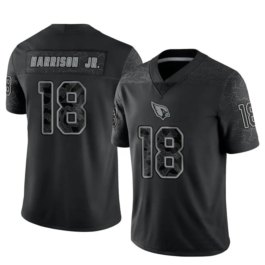A.Cardinals #18 Marvin Harrison Jr. Player Black RFLCTV Limited Odoa Stitched Jerseys