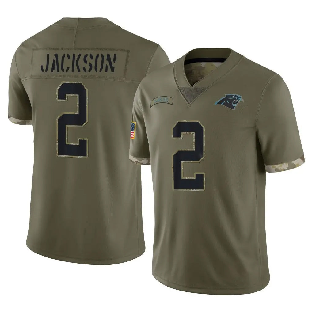 C.Panthers #2 Michael Jackson Player Olive Salute to Service Game Odoa Stitched Jerseys