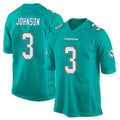 M.Dolphins #3 Chris Johnson Player Aqua Team Color Home Game Odoa Stitched Jerseys