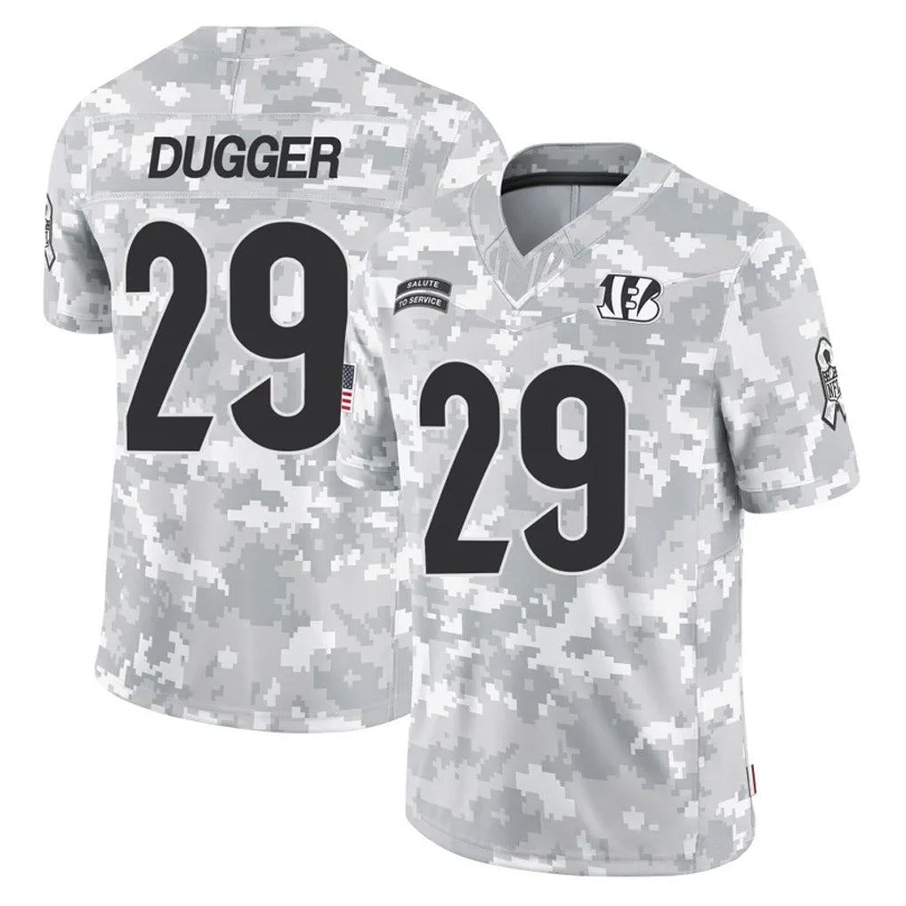 C.Bengals #29 Kyle Dugger Player Arctic Camo Salute to Service Limited Odoa Stitched Jerseys