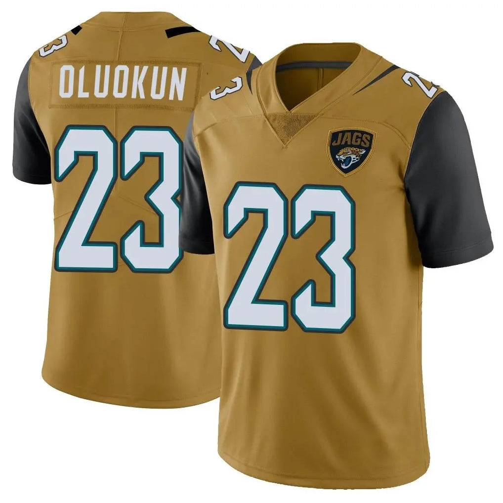 J.Jaguars #23 Foyesade Oluokun Player Gold Vapor Limited Home Game Odoa Stitched Jerseys