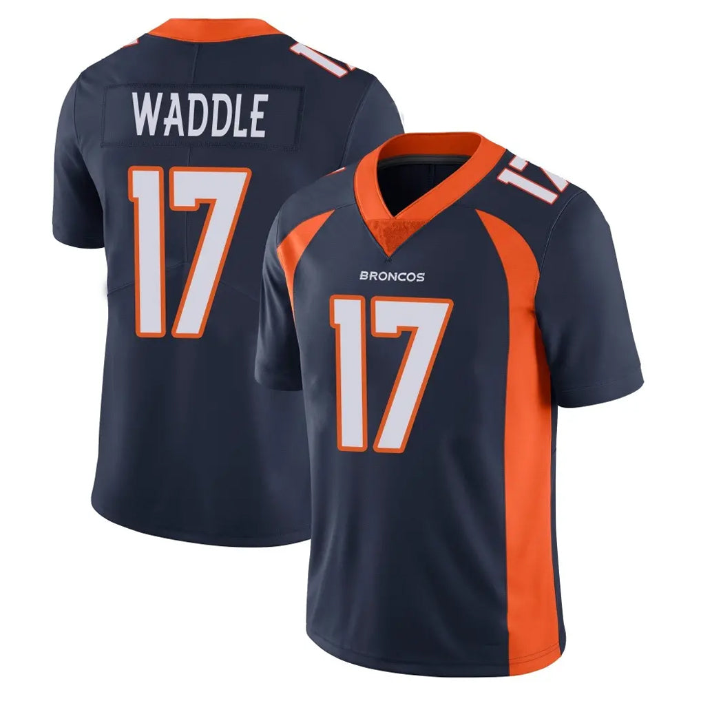 D.Broncos #17 Jaylen Waddle Player Navy Vapor Untouchable Limited Game Odoa Stitched Jerseys