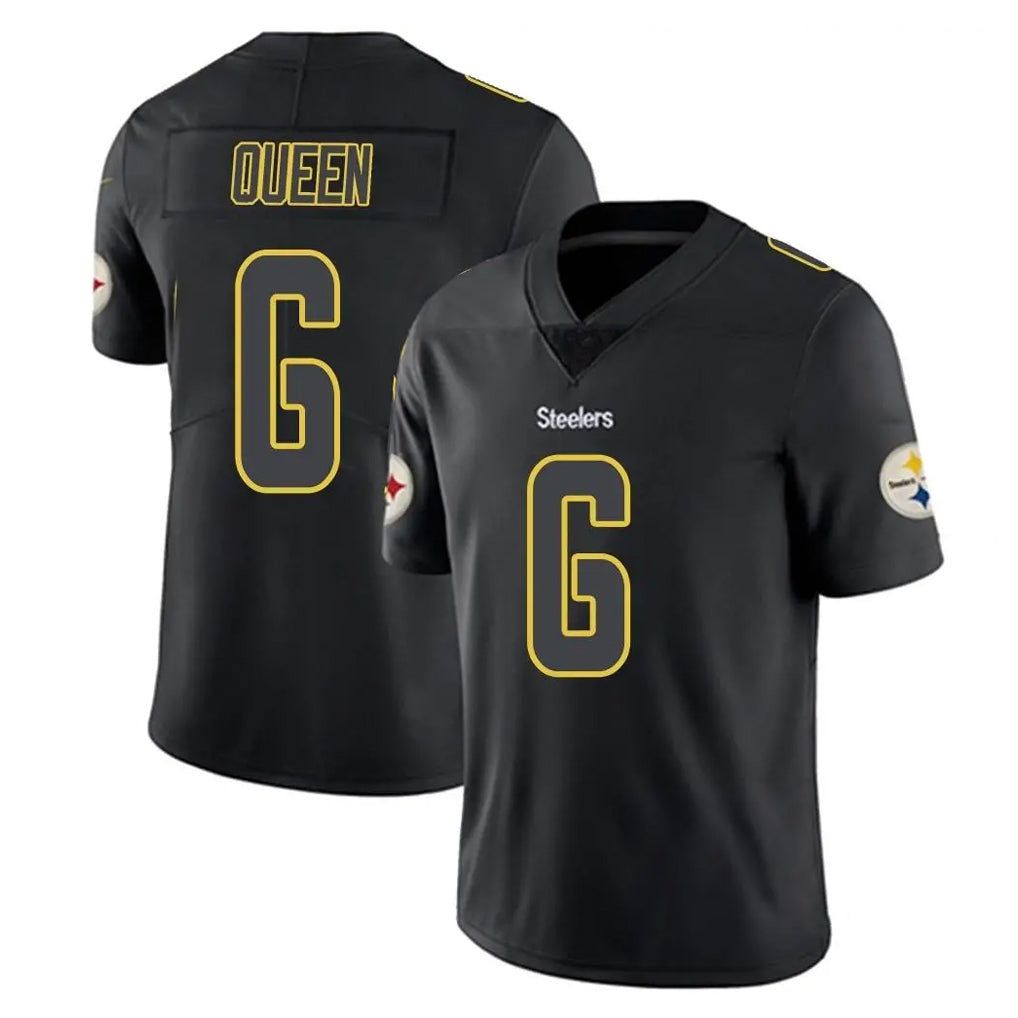 P.Steelers #6 Patrick Queen Player Black Impact Limited Home Game Odoa Stitched Jerseys