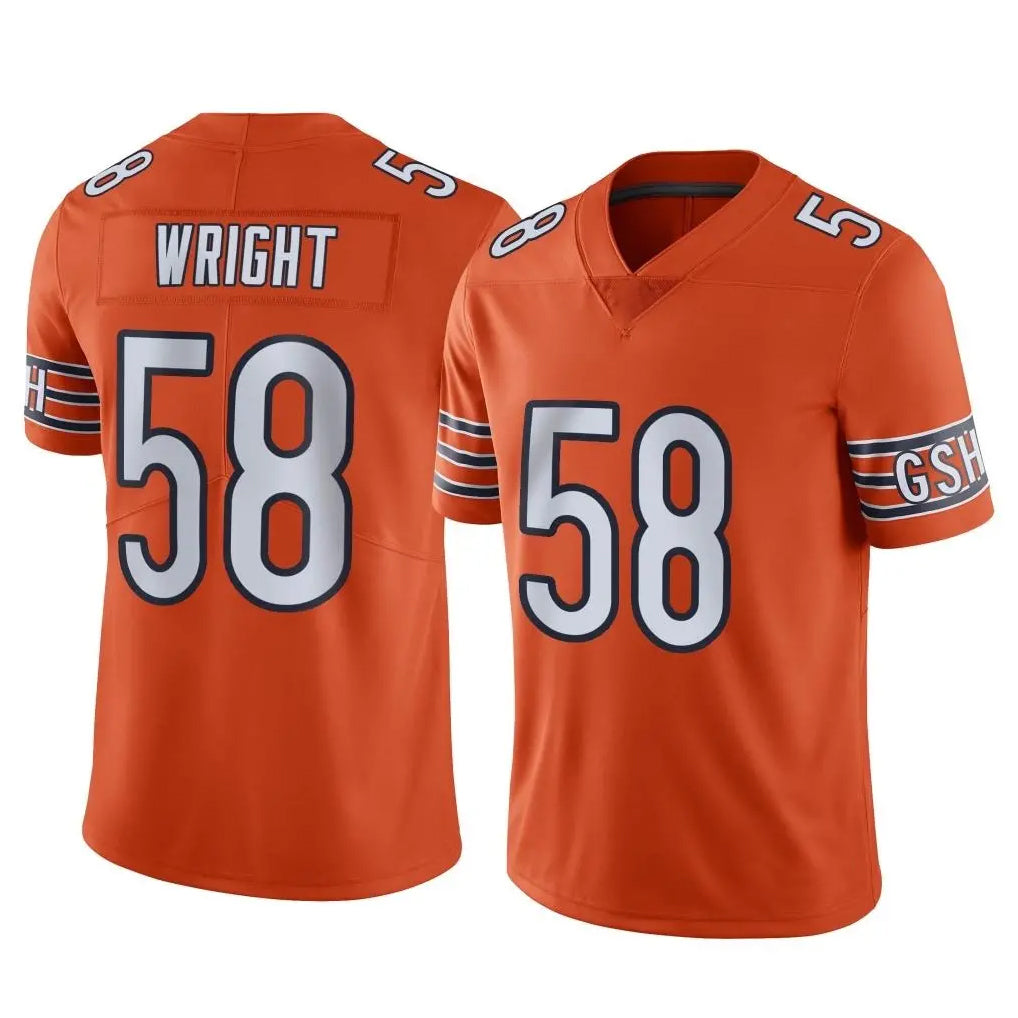 C.Bears #58 Darnell Wright Player Orange Alternate Vapor Limited Home Game Odoa Stitched Jerseys