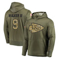 KC.Chiefs #9 Kenneth Walker III Player Olive Salute to Service Pullover Hoodies Home Game Odoa Stitched Jerseys