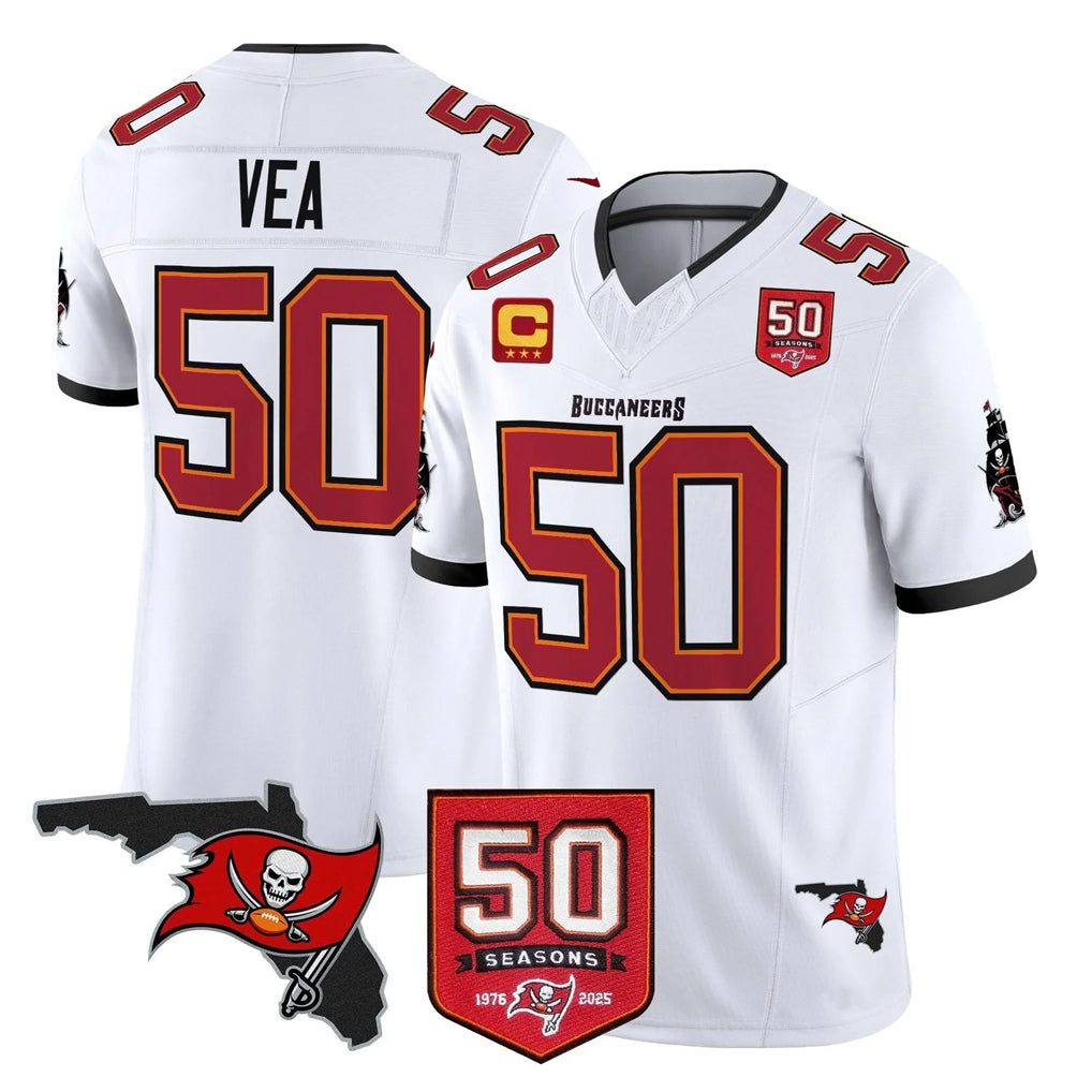 TB.Buccaneers #50 Vita Vea Player White Limited 2026 Season Vapor F.U.S.E. Home Game Odoa Stitched Jerseys