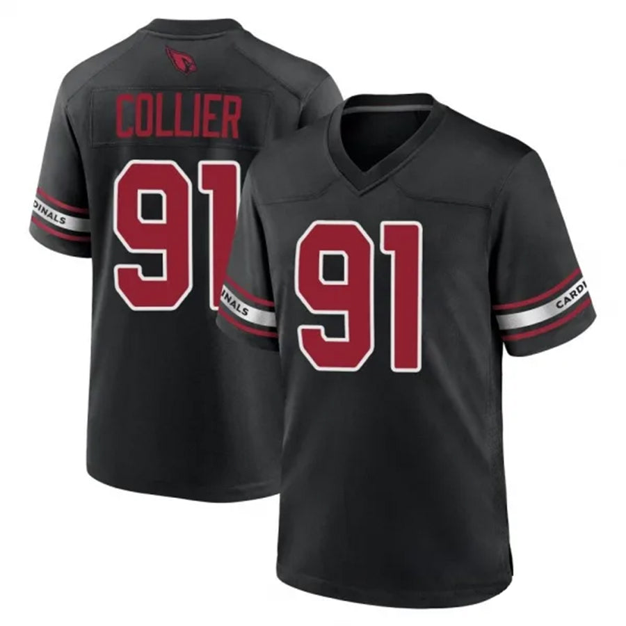 A.Cardinals #91 L.J. Collier Player Black Game Home Odoa Stitched Jerseys