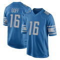 D.Lions #16 Jared Goff Player Blue Home Game Odoa Stitched Jerseys