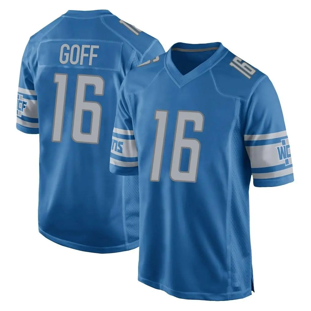 D.Lions #16 Jared Goff Player Blue Home Game Odoa Stitched Jerseys