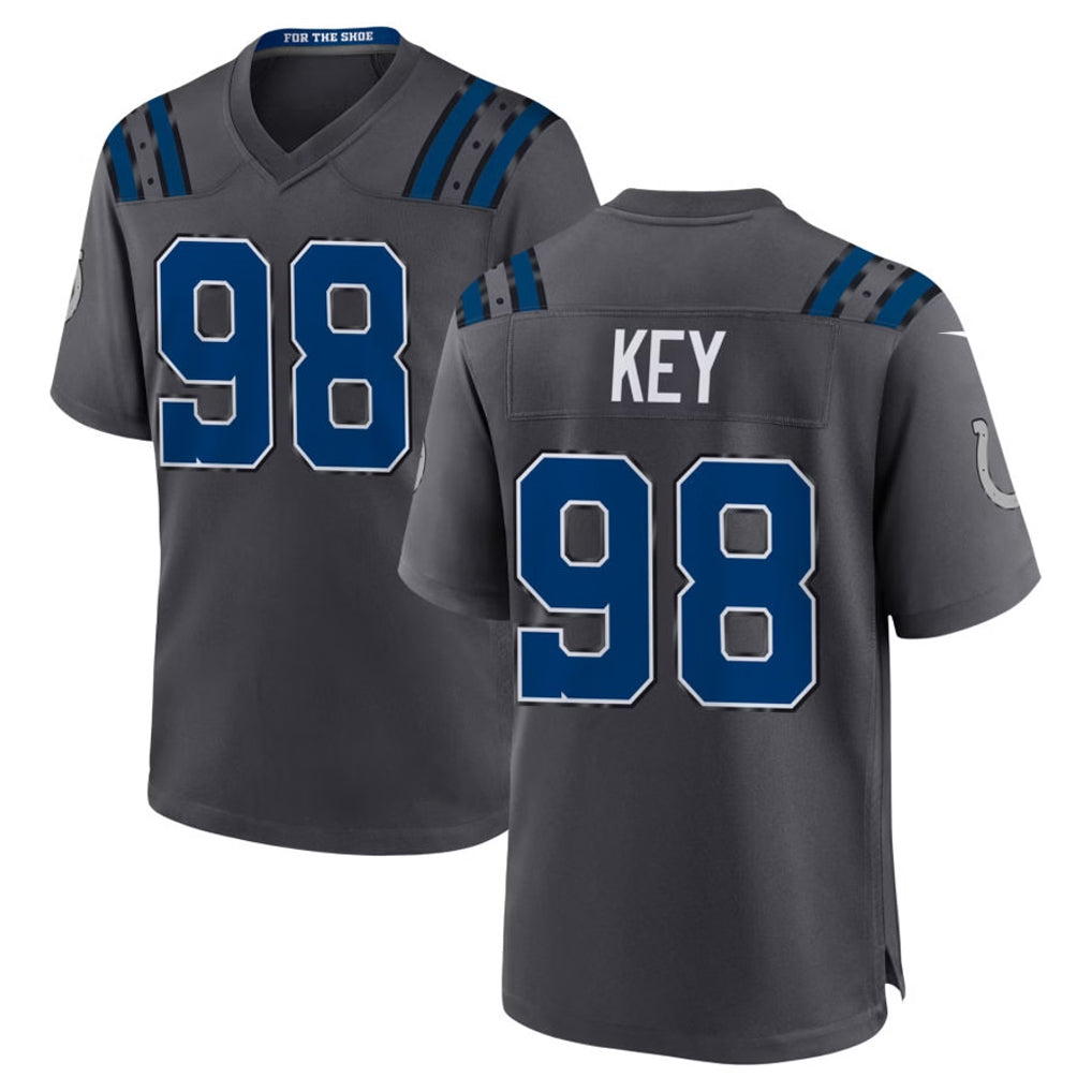 IN.Colts #98 Arden Key Player Anthracite 2026 Rivalries Collection Home Game Odoa Stitched Jerseys