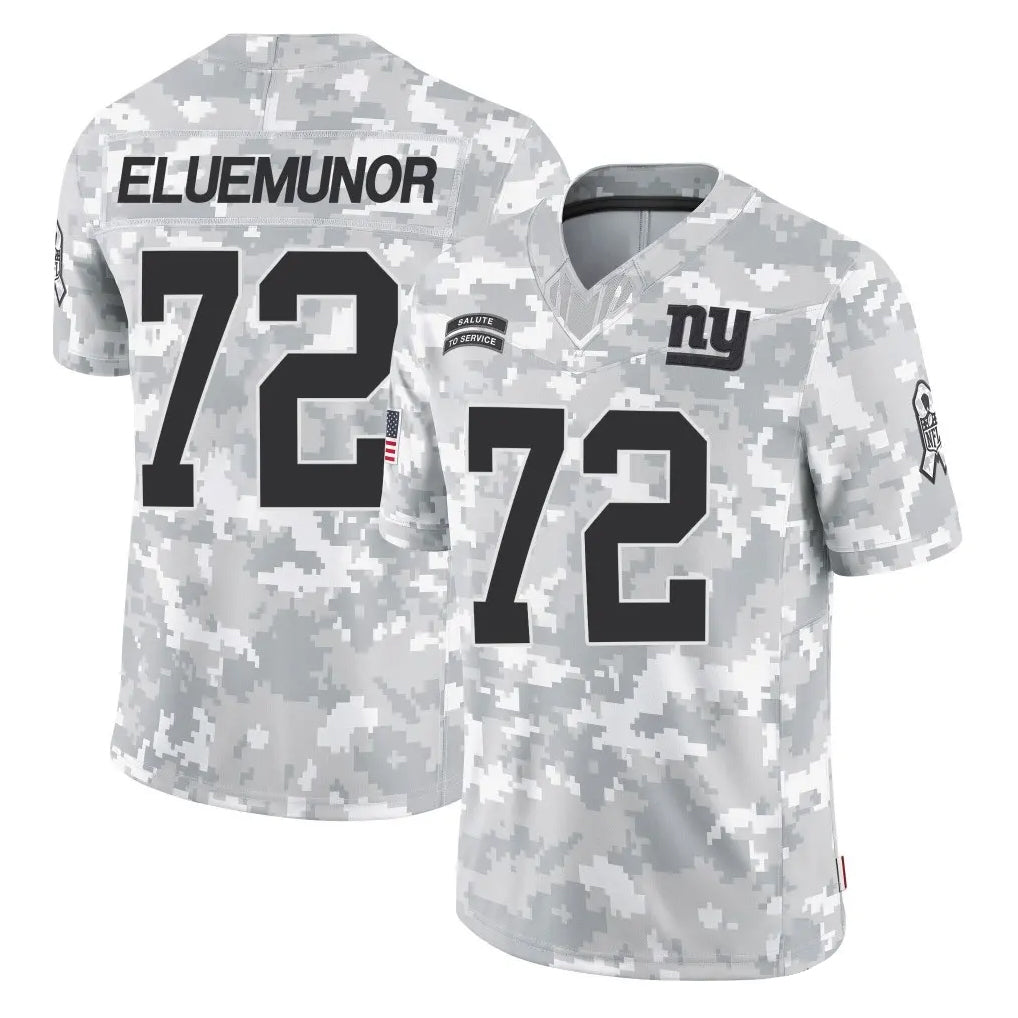 NY.Giants #72 Jermaine Eluemunor Player Arctic Camo Salute To Service Limited Game Odoa Stitched Jerseys