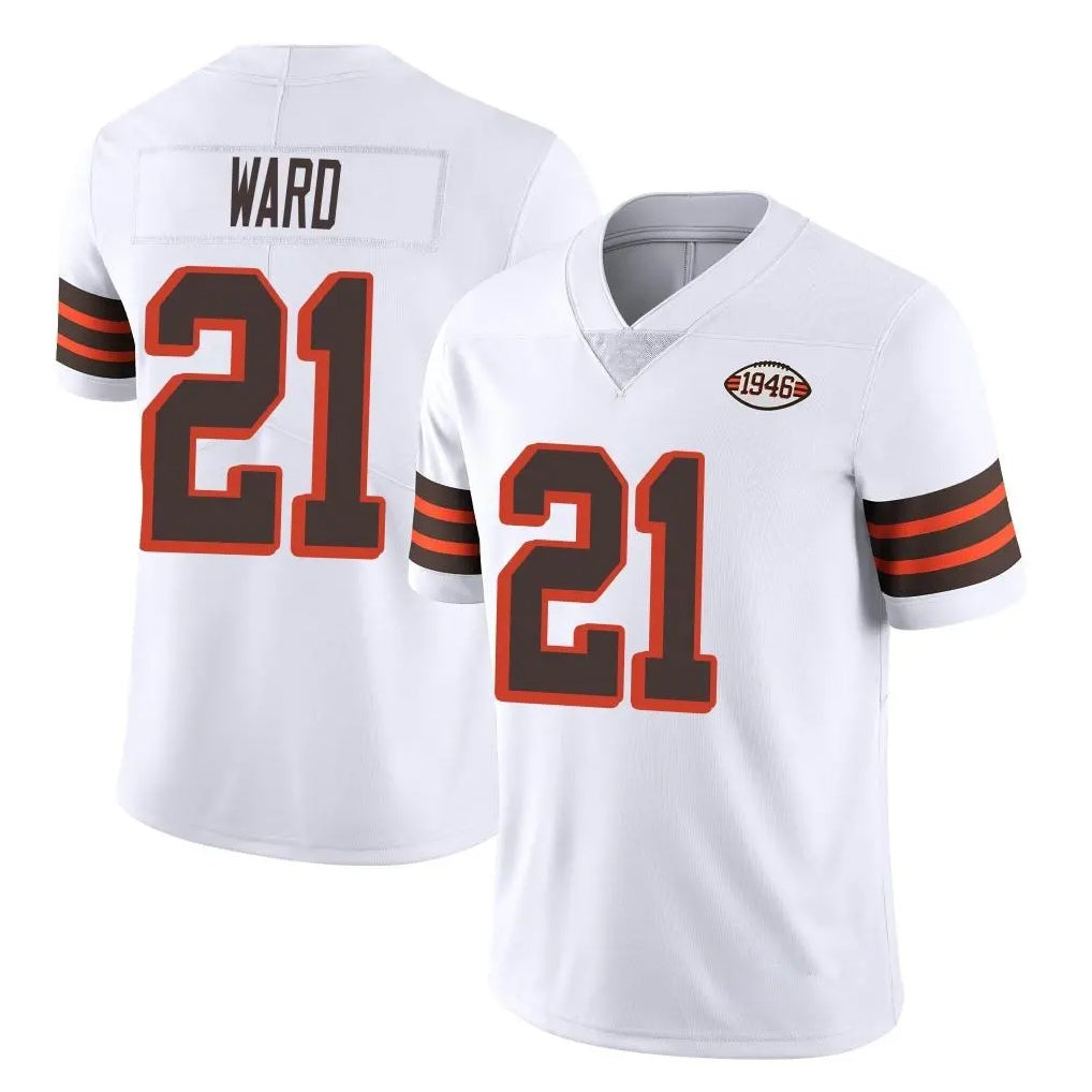 C.Browns #21 Denzel Ward Player White Limited  Vapor 1946 Collection Alternate Game Odoa Stitched Jerseys