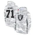 LV.Raiders #71 DJ Glaze Player Arctic Camo Salute to Service Hoodies Limited Game Odoa Stitched Jerseys