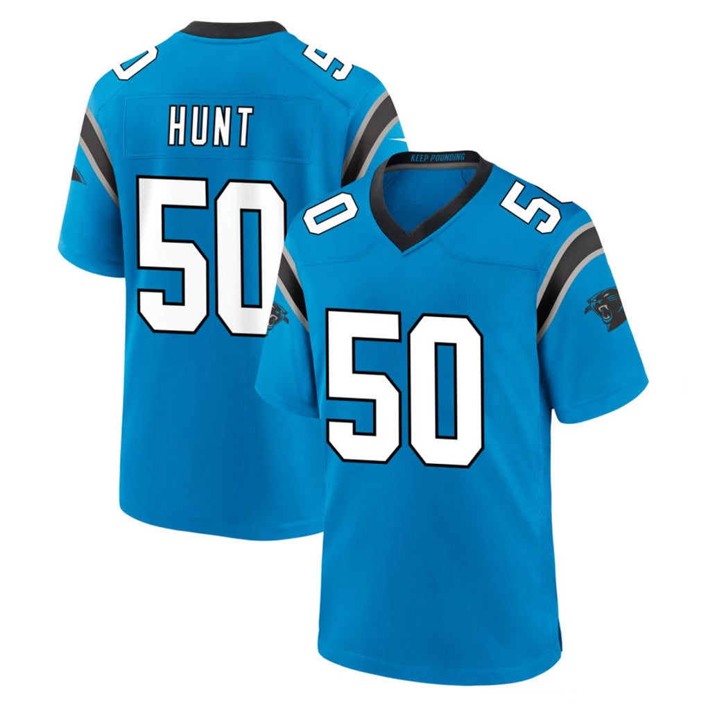 C.Panthers #50 Robert Hunt Player Blue Home Game Odoa Stitched Jerseys