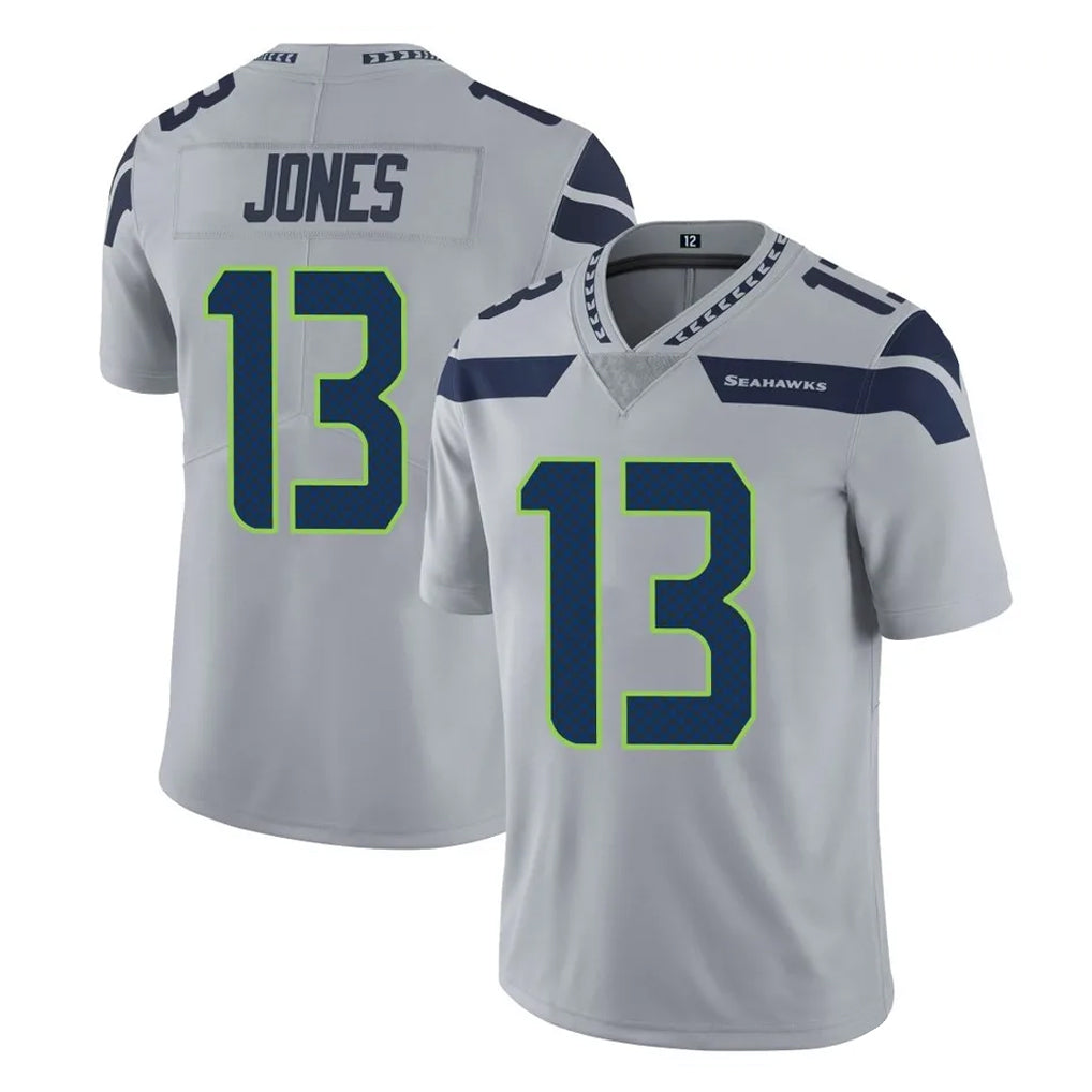 S.Seahawks #13 Ernest Jones IV Player Gray Limited Vapor Untouchable Home Game Odoa Stitched Jerseys