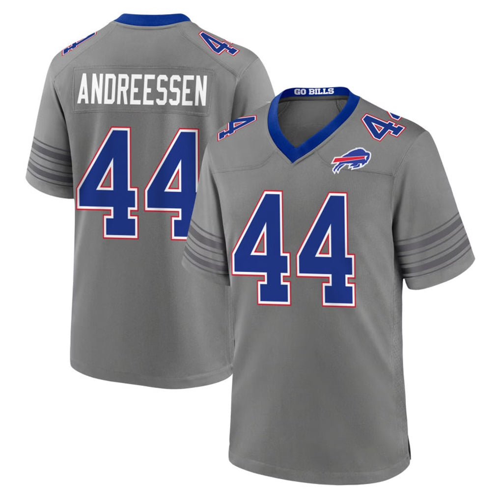 B.Bills #44 Joe Andreessen Player Gray Nickel City Home Game Odoa Stitched Jerseys