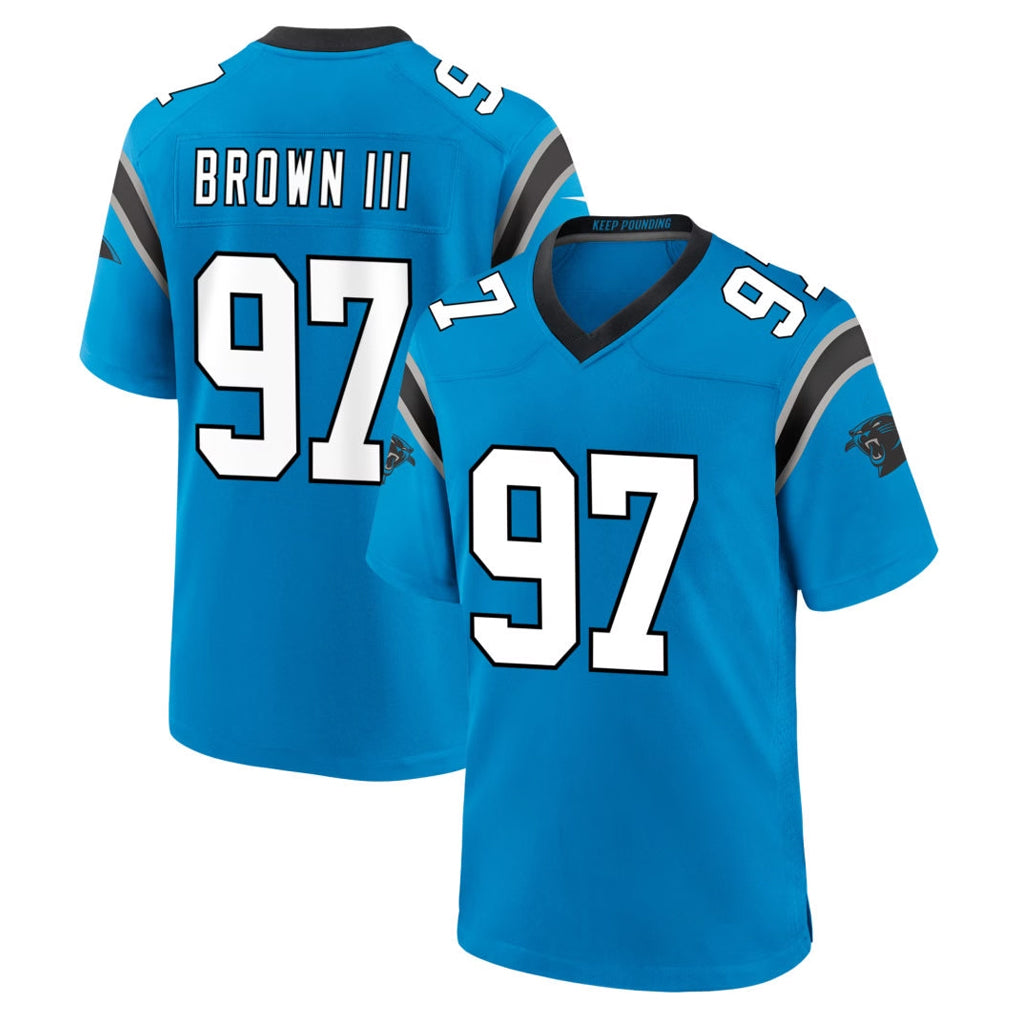 C.Panthers #97 Bobby Brown III Player Blue Home Game Odoa Stitched Jerseys