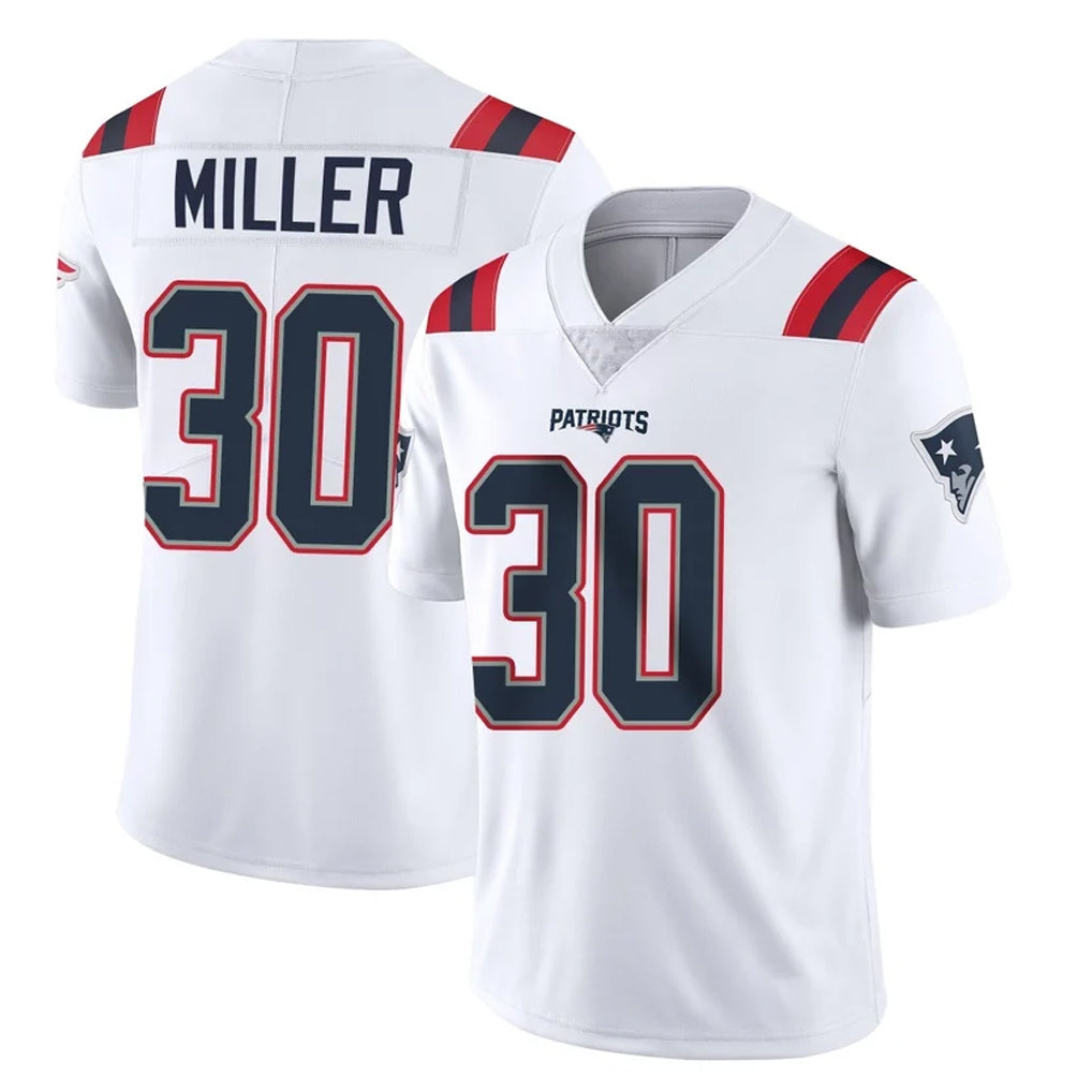 NE.Patriots #30 Jam Miller Player White Vapor Untouchable Home Game Odoa Stitched Jerseys